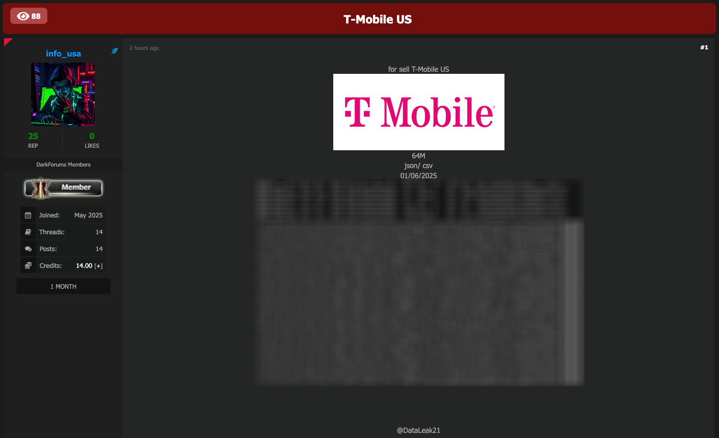 耀世娱乐官方：T-Mobile 否认 6400 万用户信息遭黑客窃取